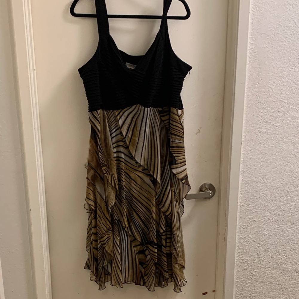 Fashion Bug Black and Brown Asymmetrical Dress